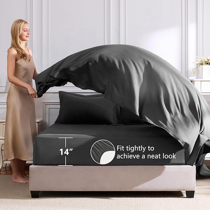 Luxury Dark Grey Queen Bedding Set price